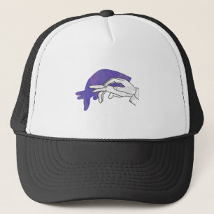 Gorra De Camionero Púrpura del Anteater de la silueta de la mano