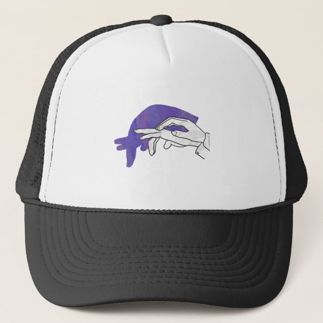 Gorra De Camionero Púrpura del Anteater de la silueta de la mano (Anverso)