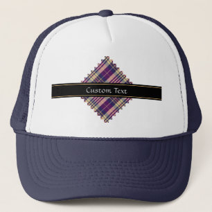 Gorra De Camionero Púrpura, dorada y azul Tartán