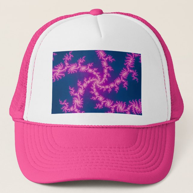 Gorra De Camionero Púrpura Swirl - Arte Fractal (Anverso)