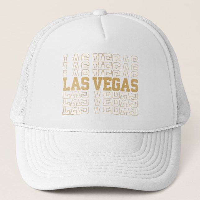 Gorra De Camionero Purpurina de oro Las Vegas (Anverso)
