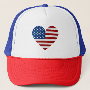 Gorra De Camionero Purpurina del 4 de julio con bandera estadounidens