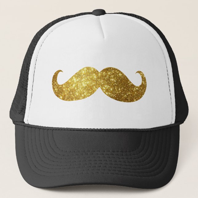 Gorra De Camionero Purpurina dorado Mustache (Anverso)