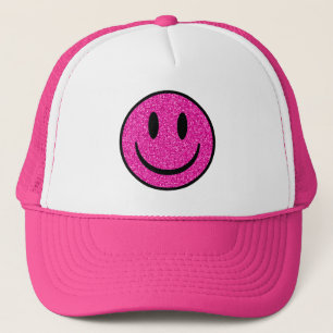 Gorra De Camionero Purpurina rosa sonríe cara