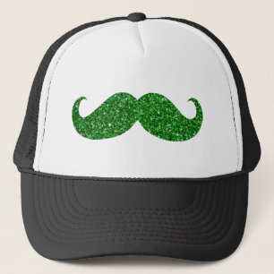 Gorra De Camionero Purpurina Verde Mustache