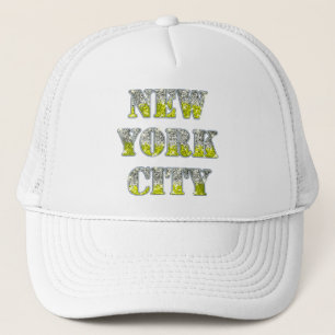 Gorra De Camionero Purpurinas de Oro Plateado de Nueva York