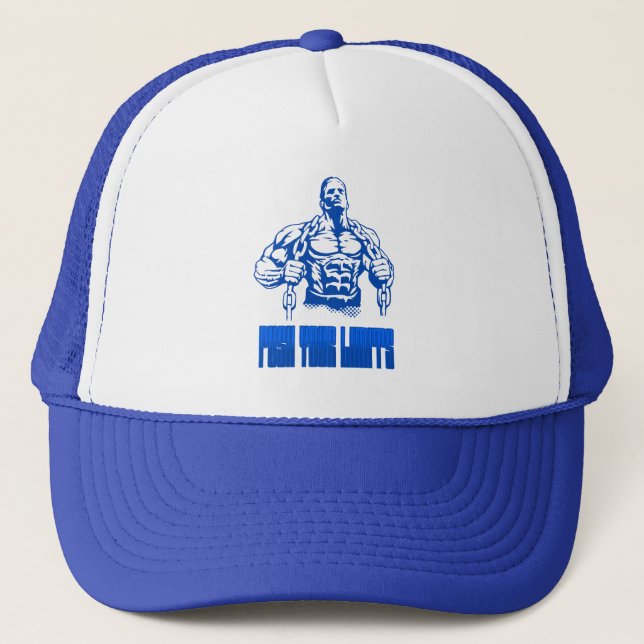 Gorra De Camionero Push Your Limits - Bodybuilding and Determination  (Anverso)