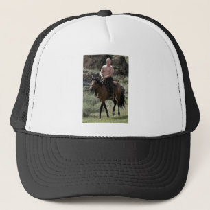 Gorra De Camionero Putin descamisado monta un caballo