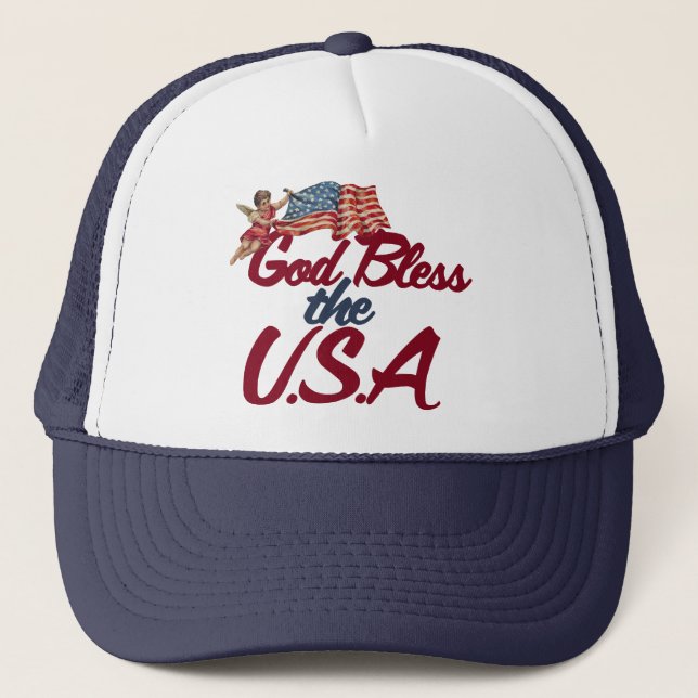 Gorra De Camionero Que Dios bendiga a Estados Unidos (Anverso)