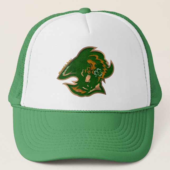 Gorra De Camionero ¿Qué Haría St. Pat? #BornAgainBflo shamrock (Anverso)