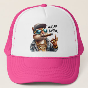 Gorra De Camionero qué pasa hermano Squirrel Fumar cigarro