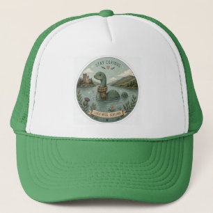 Gorra De Camionero Quédate Curioso Acogedor Críptido Nessie Monstruo 