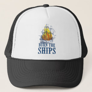 Gorra De Camionero Quema de barcos, arte de hinchas del Rey y el País