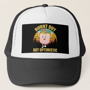 Gorra De Camionero Quemado Pero Optimista Marshmellow Camping Retro