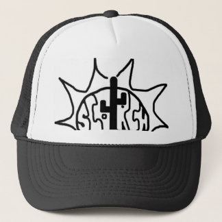 Gorra De Camionero Quemadura blanco y negro