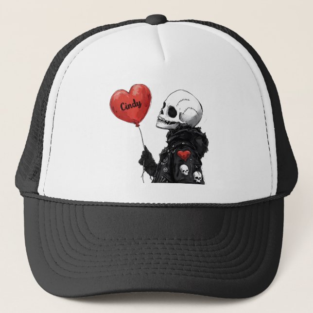 Gorra De Camionero Querido Personalizable - Calavera con globo (Anverso)
