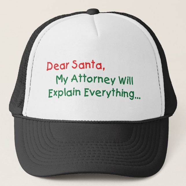 Gorra De Camionero Querido Santa Mi Abogado Explicará - Divertida Nav (Anverso)