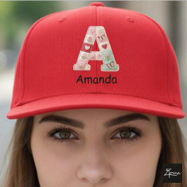 Gorra De Camionero Quilted Patchwork Initial Letter A Nursery