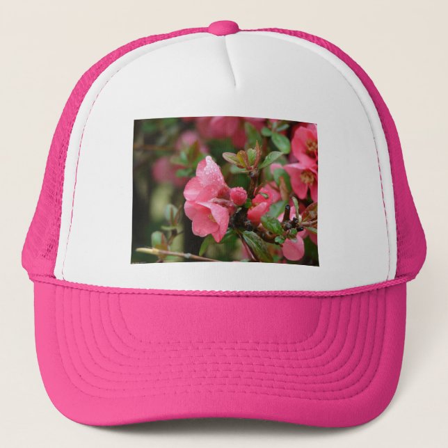 Gorra De Camionero Quince de floración rosa primavera (Anverso)