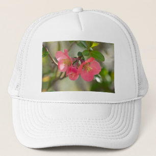 Gorra De Camionero Quince Glow de Flor Rosa