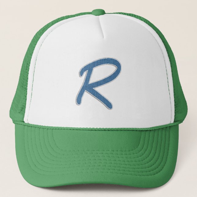 Gorra De Camionero "R" inicial azul (Anverso)