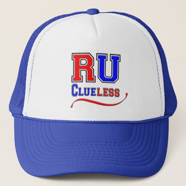 Gorra De Camionero R U CLUELESS Funny Humor Chiste Silly College Styl (Anverso)