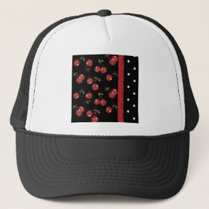 Gorra De Camionero RAB Rockabilly Cerezas Muy Cerezas Negro