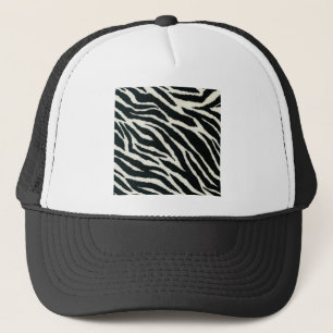 Gorra De Camionero RAB Rockabilly Estampado de Cebra Negro y Blanco