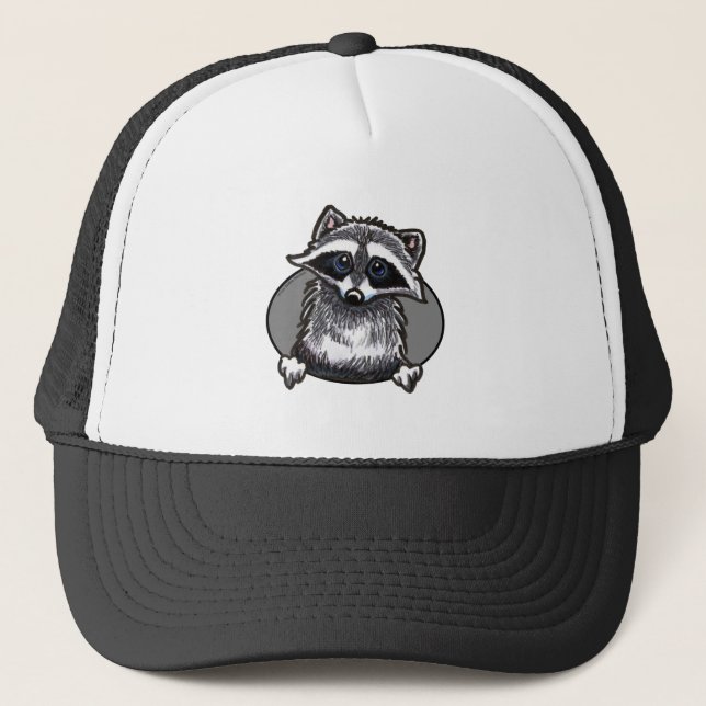 Gorra De Camionero Raccoon Line Art (Anverso)