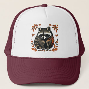 Gorra De Camionero Raccoon singularmente folclórico animal o tribal