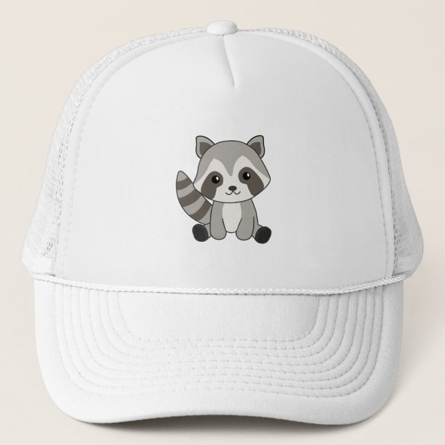 Gorra De Camionero Raccoon Sweet Animals Para Niños Raccoons Funny (Anverso)