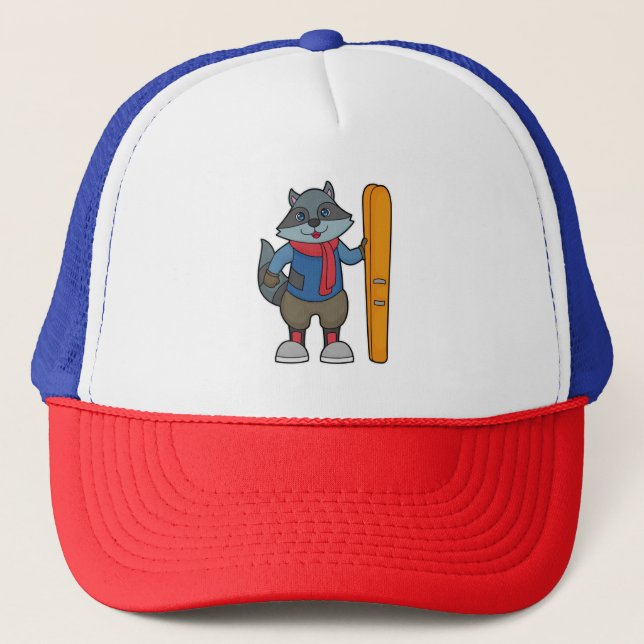 Gorra De Camionero Racoon Skier Ski (Anverso)