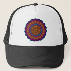 Gorra De Camionero Radiant Neon Wreath Kaleidoscope Mandala