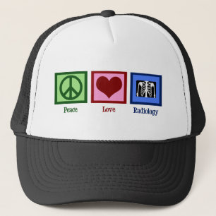 Gorra De Camionero Radiología de amor por la paz