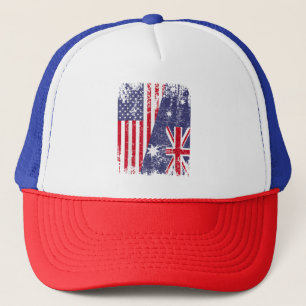 Gorra De Camionero RAÍCES AUSTRALIANOS Bandera MEDIANO ESTADOUNIDENSE