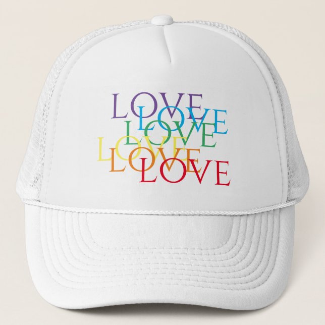 Gorra De Camionero RAINBOW LOVE Trucker Hat (Anverso)