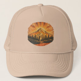 Gorra De Camionero Rainbow Mountain Peak | Retro Mountains Sunrise 
