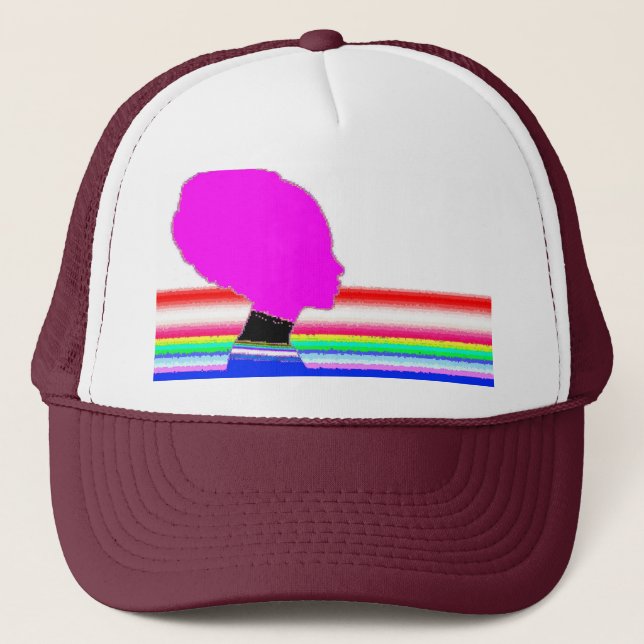 Gorra De Camionero Rainbow Pink Profile – Pop Art Trucker Cap (Anverso)