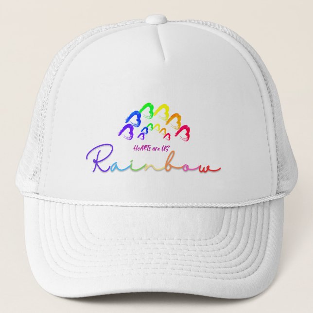 Gorra De Camionero RainbowHearts  Trucker Hat  (Anverso)