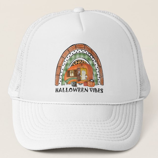 Gorra De Camionero Rainow Halloween Vibes Camper/ Trailer (Anverso)