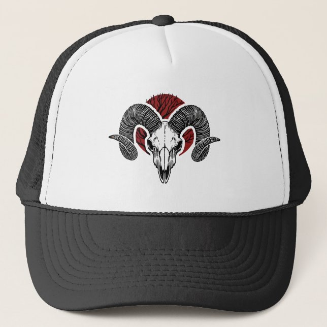 Gorra De Camionero Ram's Head Skull (Anverso)