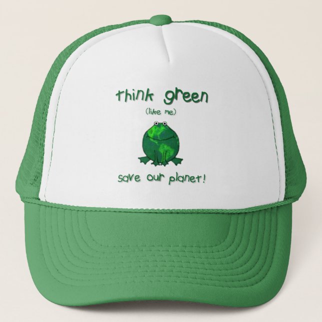 Gorra De Camionero Rana ambiental del Día de la Tierra (Anverso)
