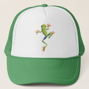Gorra De Camionero Rana arbórea anfibia verde