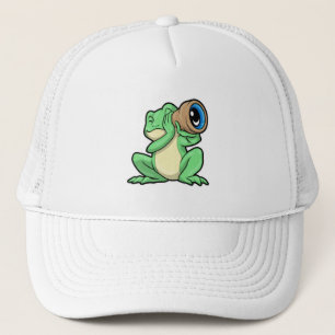 Gorra De Camionero Rana como astronomía con telescopio