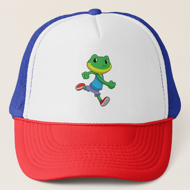 Gorra De Camionero Rana como corredora en carrera (Anverso)