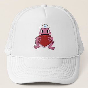 Gorra De Camionero Rana como enfermera con corazón