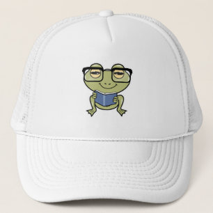 Gorra De Camionero Rana como estudiante con libro