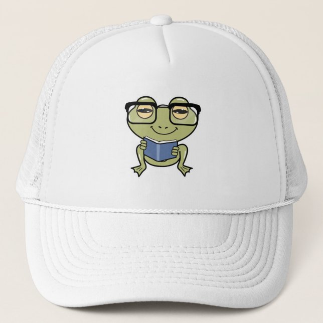 Gorra De Camionero Rana como estudiante con libro (Anverso)
