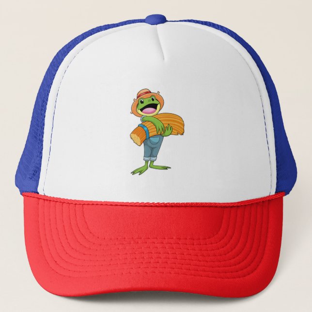 Gorra De Camionero Rana como granjero con paja (Anverso)