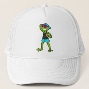 Gorra De Camionero Rana como jugador de voleibol con voleibol